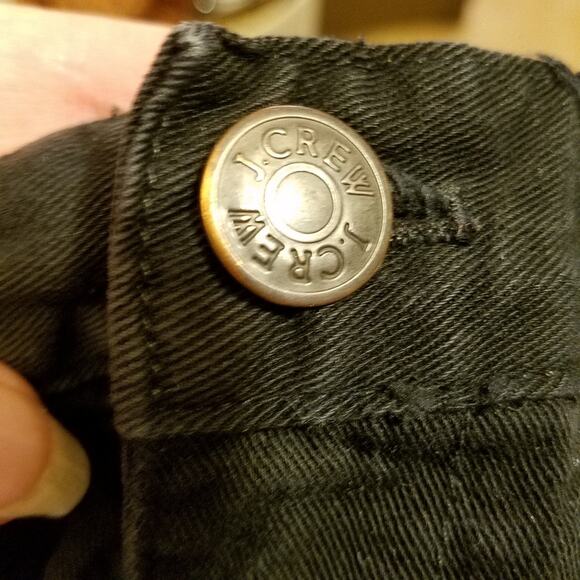 J Crew Toothpick Mid Rise Zipper Detail Skinny Ankle Black Denim Jeans Size 28 - Picture 7 of 9